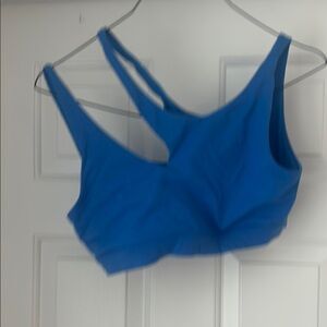 ALO Blue Asymmetrical Strap Sports Bra